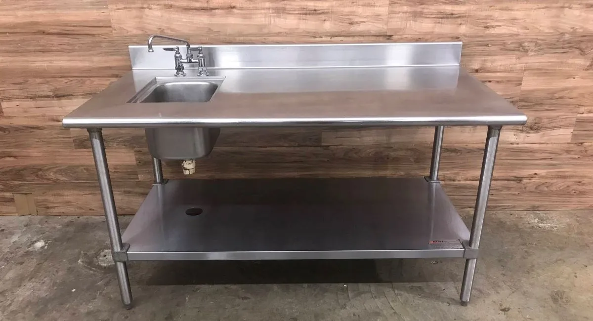 stainless table with sink